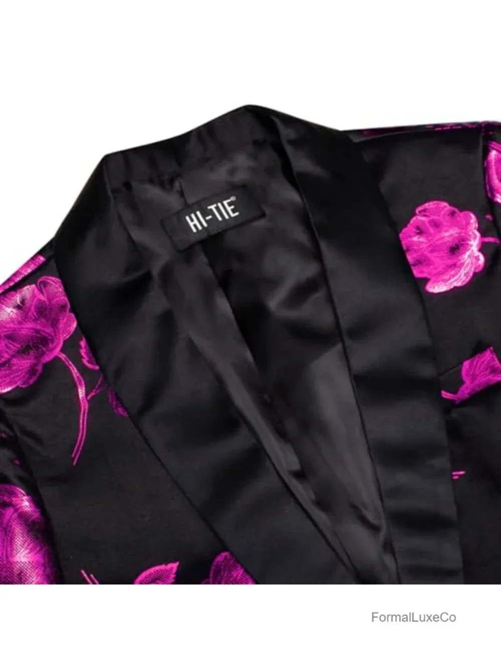 Men's Formal Shawl Lapel Blazer Slim Fit Jacquard Long Sleeve One Button Tuxedo